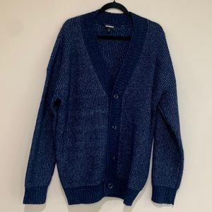 Men’s Express knit blue cardigan sweater. Size large. NWOT.